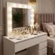 Tualetinis staliukas su veidrodžiu ir LED apšvietimu + taburetė ModernHome