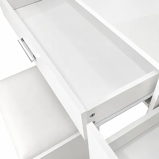 Kosmetikos staliukas su veidrodžiu ir LED apšvietimu ModernHome