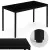 Black kitchen/desk table, 120 x 60 cm