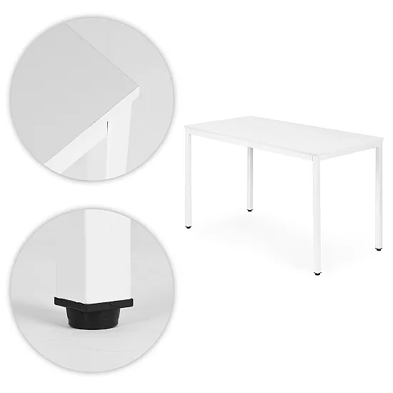 Baltas virtuvės / valgomojo stalas 120 x 60 cm