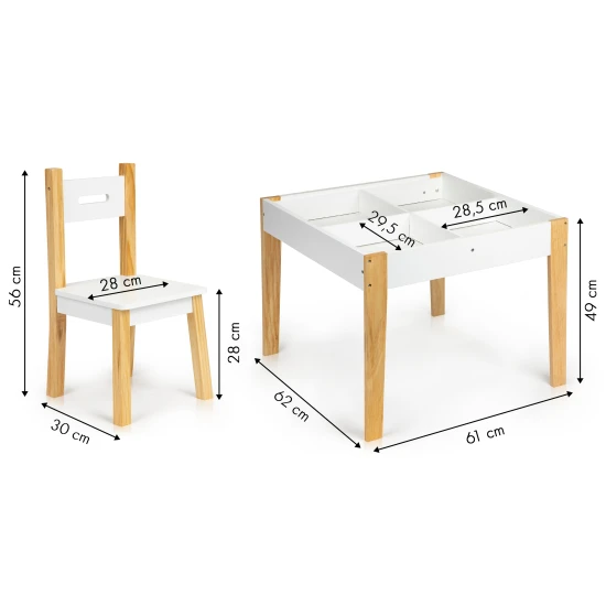 Vaikiškas stalas su dviem kėdėmis Vaikų baldai ECOTOYS