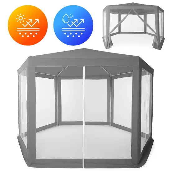 Pilka sodo palapinė 2x2x2 m su tinkleliu nuo uodų MultiGarden