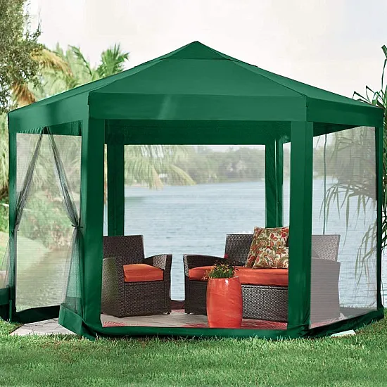 Žalia sodo palapinė 2x2x2 m su tinkleliu nuo uodų MultiGarden
