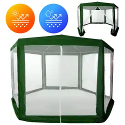 Žalia sodo palapinė 2x2x2 m su tinkleliu nuo uodų MultiGarden