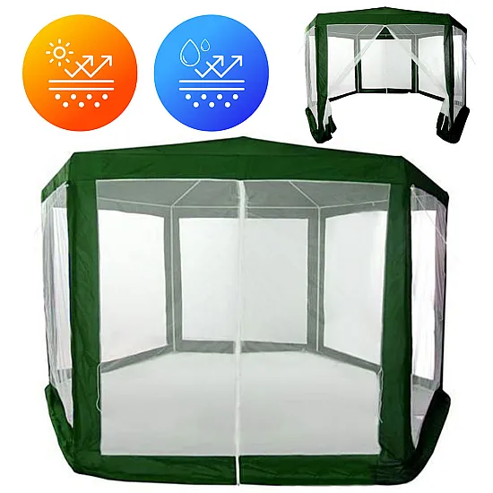 Žalia sodo palapinė 2x2x2 m su tinkleliu nuo uodų MultiGarden