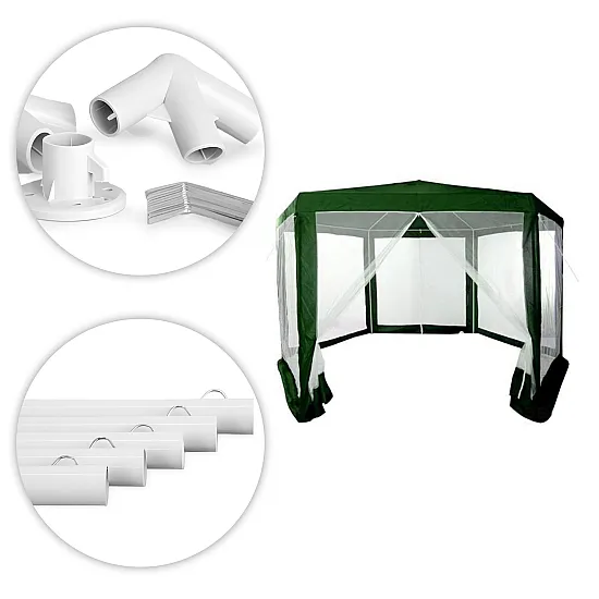 Žalia sodo palapinė 2x2x2 m su tinkleliu nuo uodų MultiGarden
