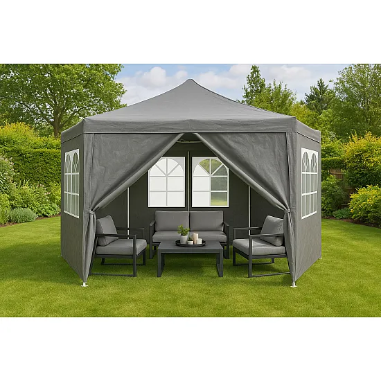 Pilka sodo palapinė 2x2x2 m su langais MultiGarden