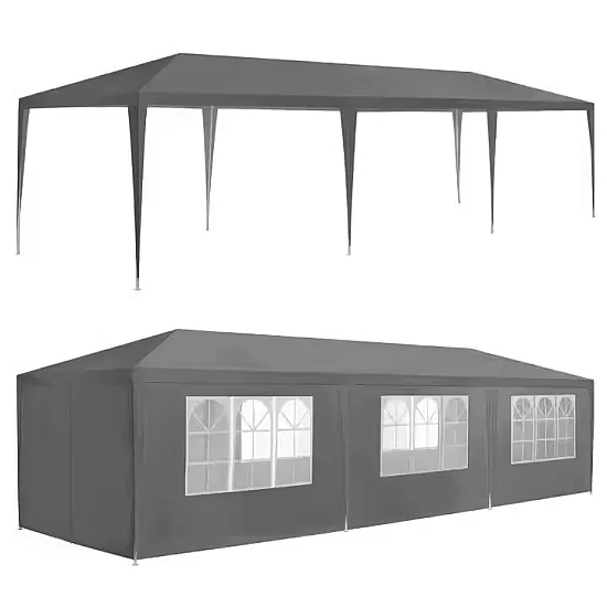 Pilka sodo palapinė 3x9 m 8 sienų MultiGarden