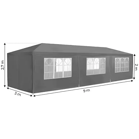 Pilka sodo palapinė 3x9 m 8 sienų MultiGarden