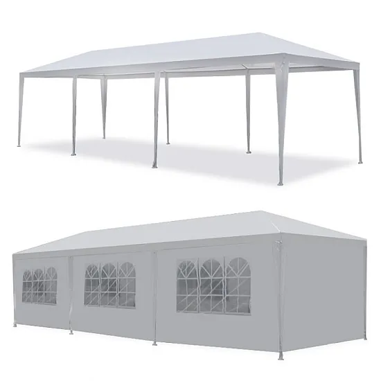 Balta sodo komercinis paviljonas-palapinė 8 sienų MultiGarden