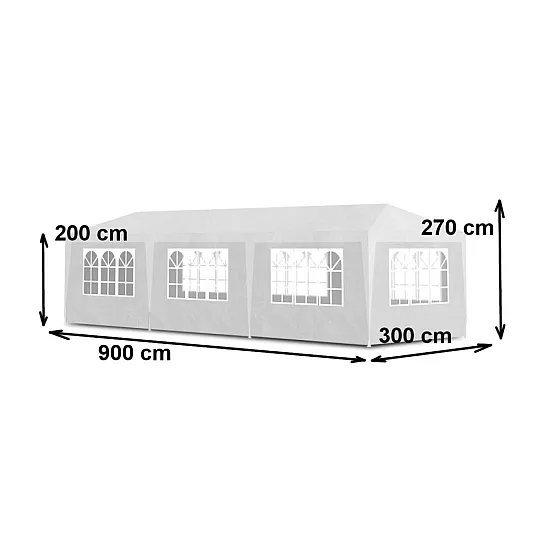 Balta sodo komercinis paviljonas-palapinė 8 sienų MultiGarden