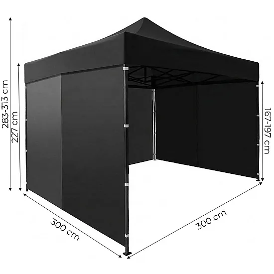 Automaattinen puutarhateltta 3x3 m musta MultiGarden