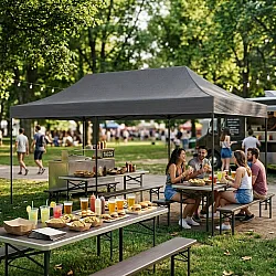 Automatically assembled garden gazebo 3×6 m grey MultiGarden