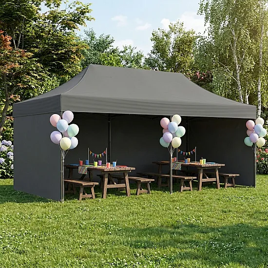 Automatically assembled garden gazebo 3×6 m grey MultiGarden