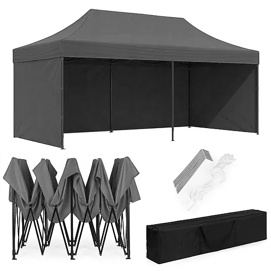 Automatically assembled garden gazebo 3×6 m grey MultiGarden