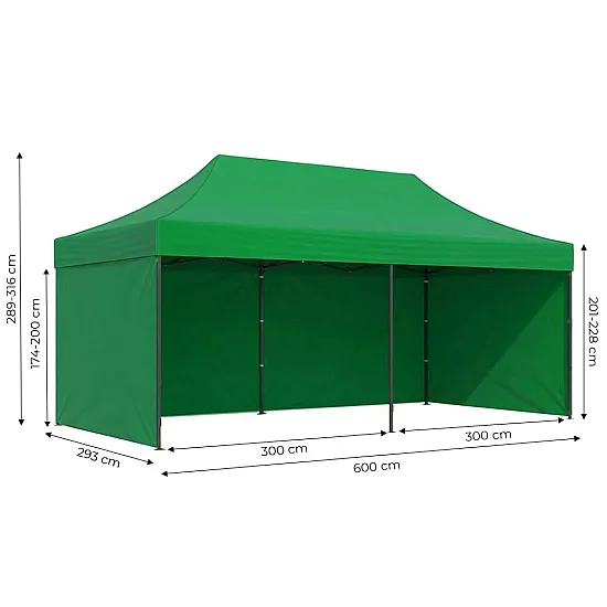 Automatycznie składana altana ogrodowa 3×6 m zielona MultiGarden