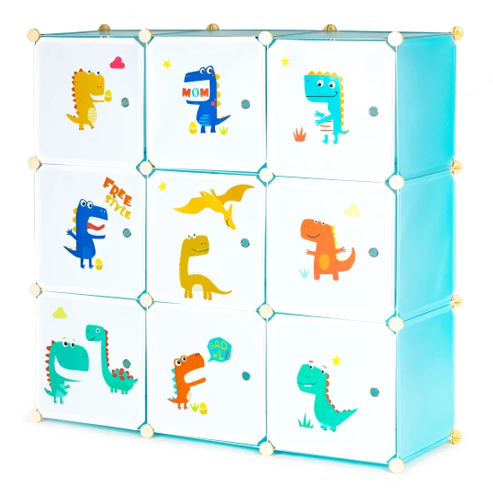 Vaikų žydra spintelė su 9 lentynomis Vaikų baldai ModernHome