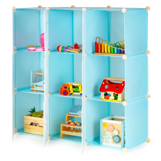 Vaikų žydra spintelė su 9 lentynomis Vaikų baldai ModernHome