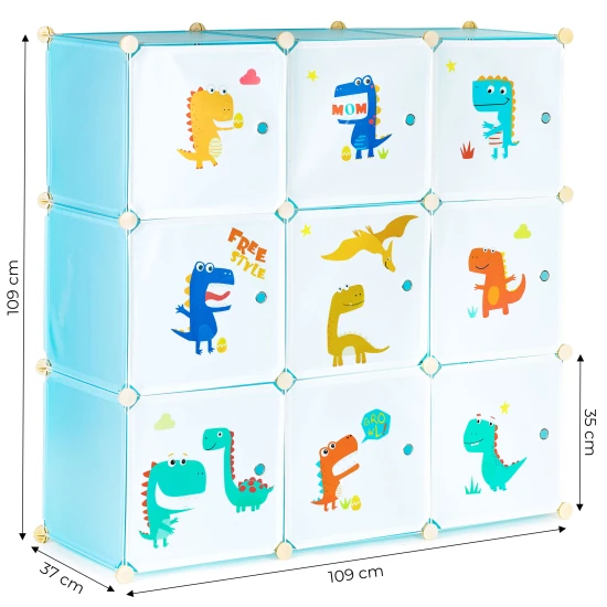 Vaikų žydra spintelė su 9 lentynomis Vaikų baldai ModernHome