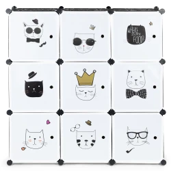 Vaikų daiktų spintelė su 9 lentynomis