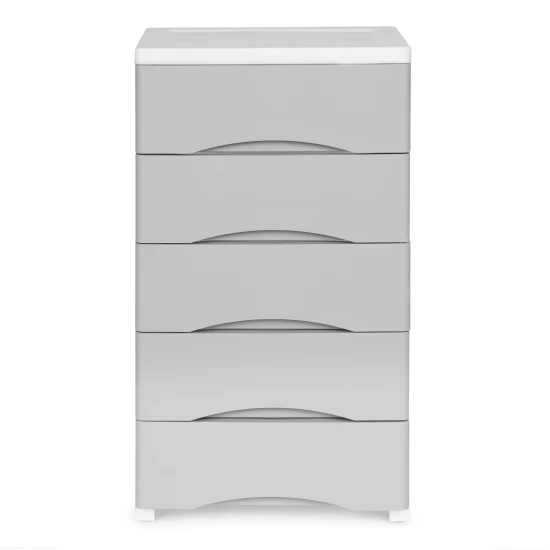 5 lentynų pilka komoda Vaikų baldai ModernHome