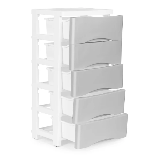 5 lentynų pilka komoda Vaikų baldai ModernHome