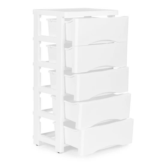 5 lentynų balta komoda Vaikų baldai ModernHome