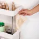 Plastikinė balta vonios lentynėlė su 4 lentynomis ir ratukais Lentynos ModernHome
