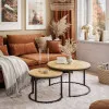Set of 2 coffee tables round loft design ModernHome