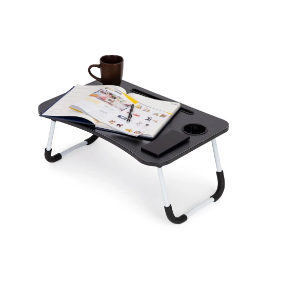 Juodas nešiojamojo kompiuterio stovas 60x40 cm Stalai ir kavos staliukai ModernHome