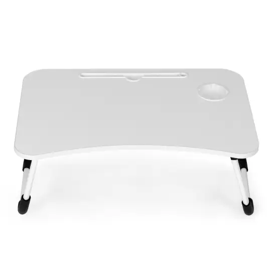 Sulankstomas baltas nešiojamojo kompiuterio stovas-stalelis 60 x 40 cm  ModernHome