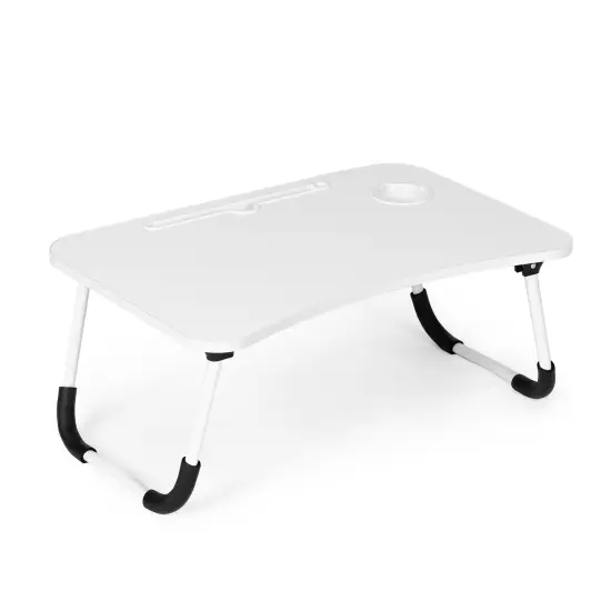 Sulankstomas baltas nešiojamojo kompiuterio stovas-stalelis 60 x 40 cm  ModernHome