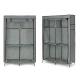 Tekstilinė drabužių spinta su lentynomis drabužiams ir batams