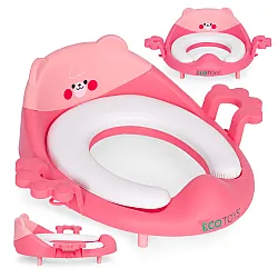 Vaikų tualeto sėdynė su rankenėlėmis rožinės spalvos ECOTOYS