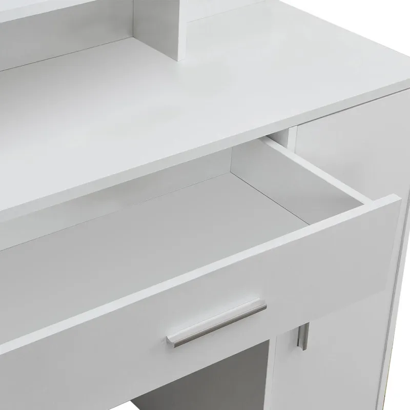 Baltas tualetinis staliukas su veidrodžiu ModernHome