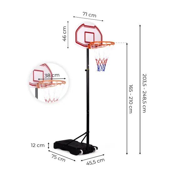 Reguluojamas krepšinio stovas iki 210 cm MultiGarden