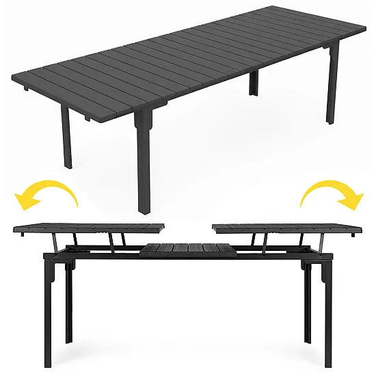 Extendable gray table, 180–240 cm