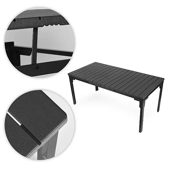 Extendable gray table, 180–240 cm