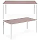 Smėlio spalvos stalas 6 asmenims 156 x 78 cm