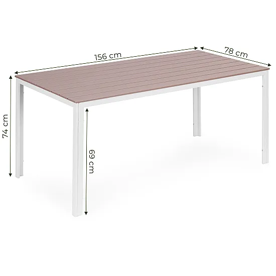 Smėlio spalvos stalas 6 asmenims 156 x 78 cm