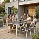 Gray and white 6-seater table, 156 x 78 cm