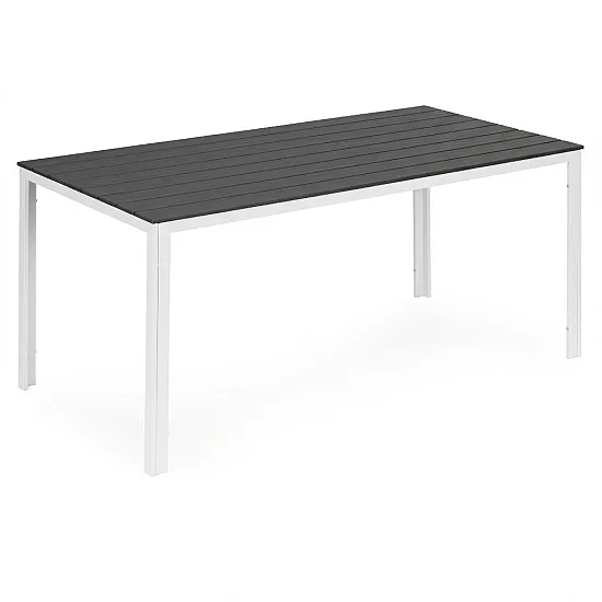 Gray and white 6-seater table, 156 x 78 cm