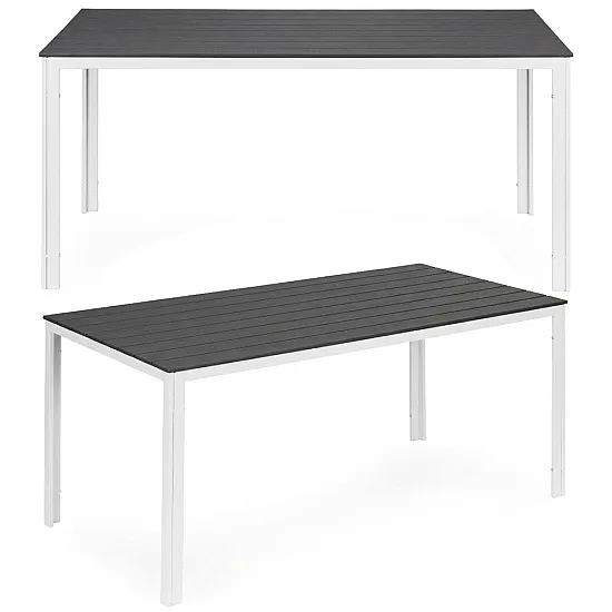 Gray and white 6-seater table, 156 x 78 cm