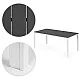 Gray and white 6-seater table, 156 x 78 cm