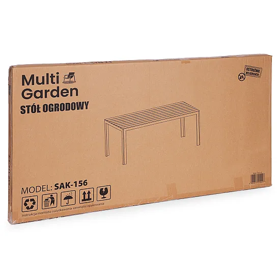 Gray and white 6-seater table, 156 x 78 cm