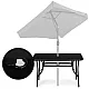 Garden table 140x80 cm tempered glass parasol hole, black, MultiGarden