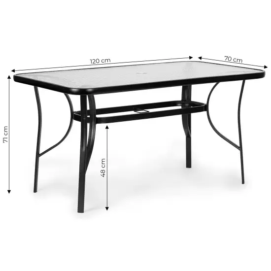 Stiklinis stalas 120x70 cm