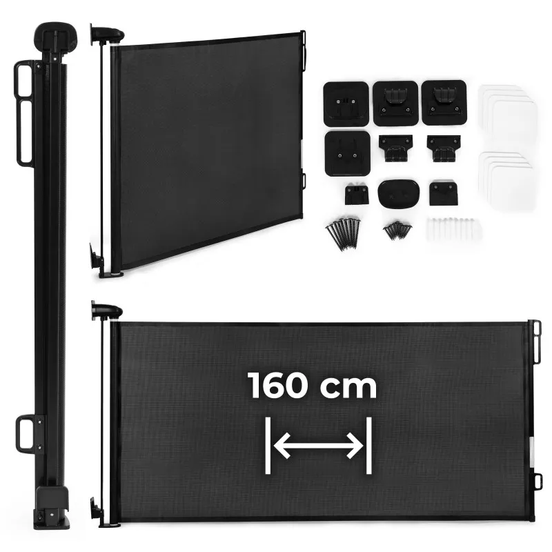 Black safety gate, 160 cm, for stairs and doors Protective barriers ECOTOYS