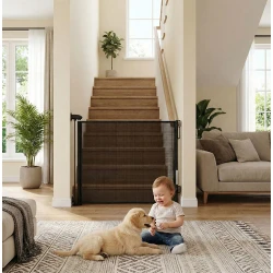 Juoda apsauginė užtvara 160 cm, skirtos laiptams ir durims