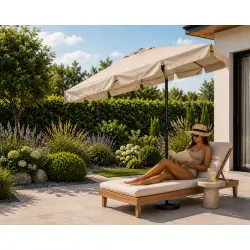 Didelis rusvas stačiakampis sodo skėtis 200 x 130 cm Multigarden